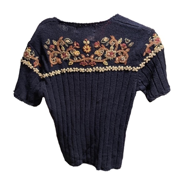 Portraits By Northern Isles RARE Embroidered Vintage Sweater - Picture 6 of 8